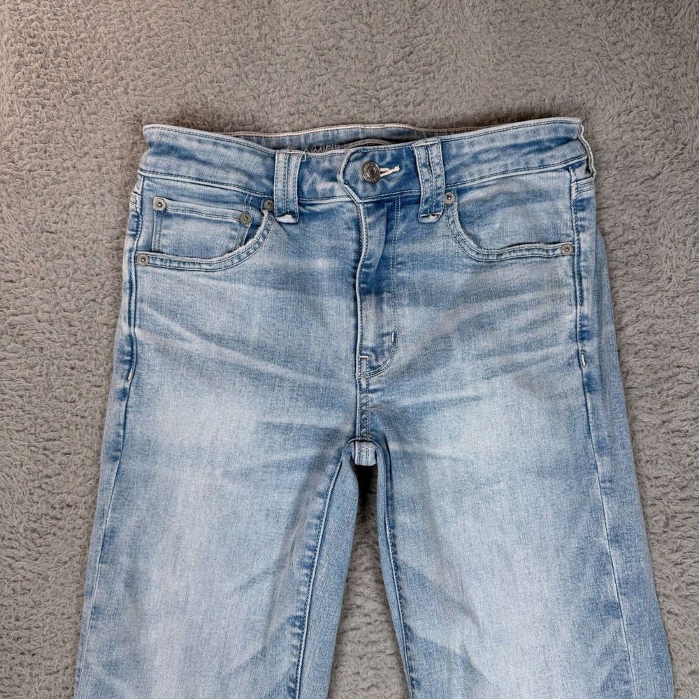 American Eagle Festival Flare Jeans Light Wash Next Level Stretch Size 6 Regular - Picture 3 of 12